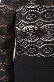 Scallop Lace Bardot Contrast Midi Dress