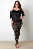 Crush Velvet Cold Shoulder Sweetheart Top