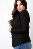 Scallop Trim Open Front Blazer