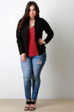 Scallop Trim Open Front Blazer