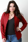 Scallop Trim Open Front Blazer