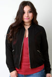 Mesh Panel Zipper Accent Zip-Up Jacket