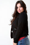 Mesh Panel Zipper Accent Zip-Up Jacket