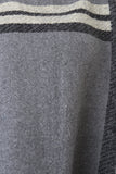 Colorblock Pattern Wool Pullover Poncho