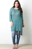 Metallic Knit Long Line Tunic Top