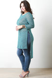Metallic Knit Long Line Tunic Top