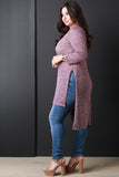 Metallic Knit Long Line Tunic Top