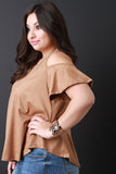 Cold Shoulder Vegan Suede Top