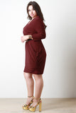 Surplice V-Neck Long Sleeves Belted Ruched Dress