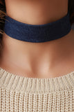 Wide Denim Choker