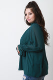 High Neck Ruffle Collar Chiffon Blouse