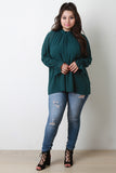 High Neck Ruffle Collar Chiffon Blouse