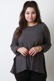 Loose Side Slit Elbow Patch Sweater