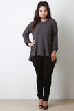 Loose Side Slit Elbow Patch Sweater
