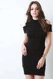 Cold Shoulder Sweater Knit Mini Dress