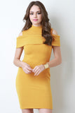 Cold Shoulder Sweater Knit Mini Dress
