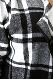 Plaid Wool Pocketed Open Front Trench Coat