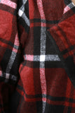 Plaid Wool Pocketed Open Front Trench Coat
