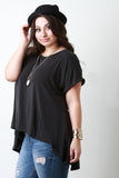 Scoop Neck Boxy High Low Hem Tee