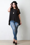Scoop Neck Boxy High Low Hem Tee