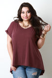 Scoop Neck Boxy High Low Hem Tee