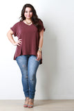 Scoop Neck Boxy High Low Hem Tee