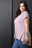 Scoop Neck Boxy High Low Hem Tee