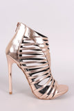 Shoe Republic LA Strappy Metallic Stiletto Heel
