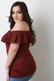 Jersey Knit Tiered Ruffle Top