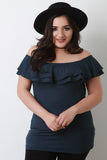 Jersey Knit Tiered Ruffle Top