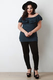 Jersey Knit Tiered Ruffle Top