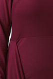 Mock Neck Keyhole Asymmetrical Drape Hem Dress