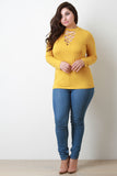 Lattice Mock Neck Top