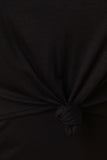 Knot Detail Crop Layer Round Neck Casual Dress