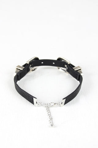 Double Buckle Vegan Leather Choker