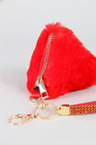 Faux Fur Pyramid Key Chain