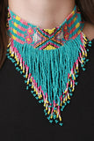 Colorful Navajo Beaded Fringe Choker