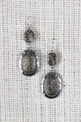 Mixed Metals Double Disc Dangle Earrings