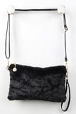 Simple Faux Fur Cross Body Clutch