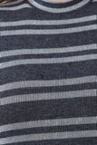 Striped Rib Knit Half Sleeve Bodycon Dress