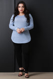 Loose Knit Rounded Hem Sweater