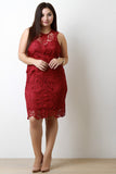 Crochet Lace Sleeveless Cocktail Dress