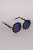 Mirrored Round Plastic Frame Sunglasses