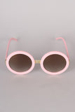 Mirrored Round Plastic Frame Sunglasses