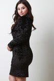 Crushed Velvet Strappy Choker Midi Dress