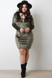 Crushed Velvet Strappy Choker Midi Dress