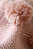 Knitted Pom Pom Circle Scarf