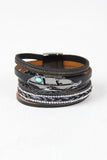 Multi Band Mixed Feather Bracelet