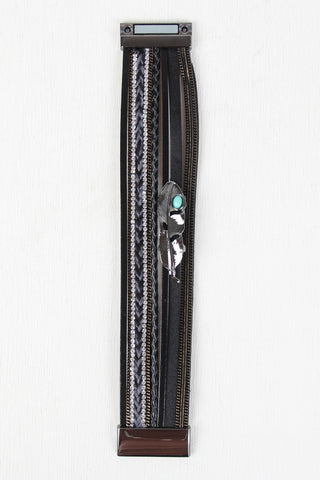 Multi Band Mixed Feather Bracelet