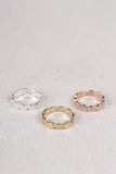 Multi Colored Triple Ring Set
